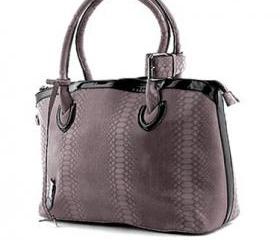 Leather Purse, Grey Handbag, Leather Tote, Leather Hobo