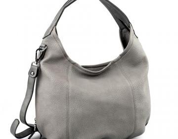 Grey Leather Tote, Hobo Handbag, Shopper, Tote, Grey Leather Handbag